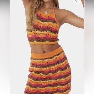 Striped Crochet Crop Top and Skirt Set
X-small Top
Small Bottom